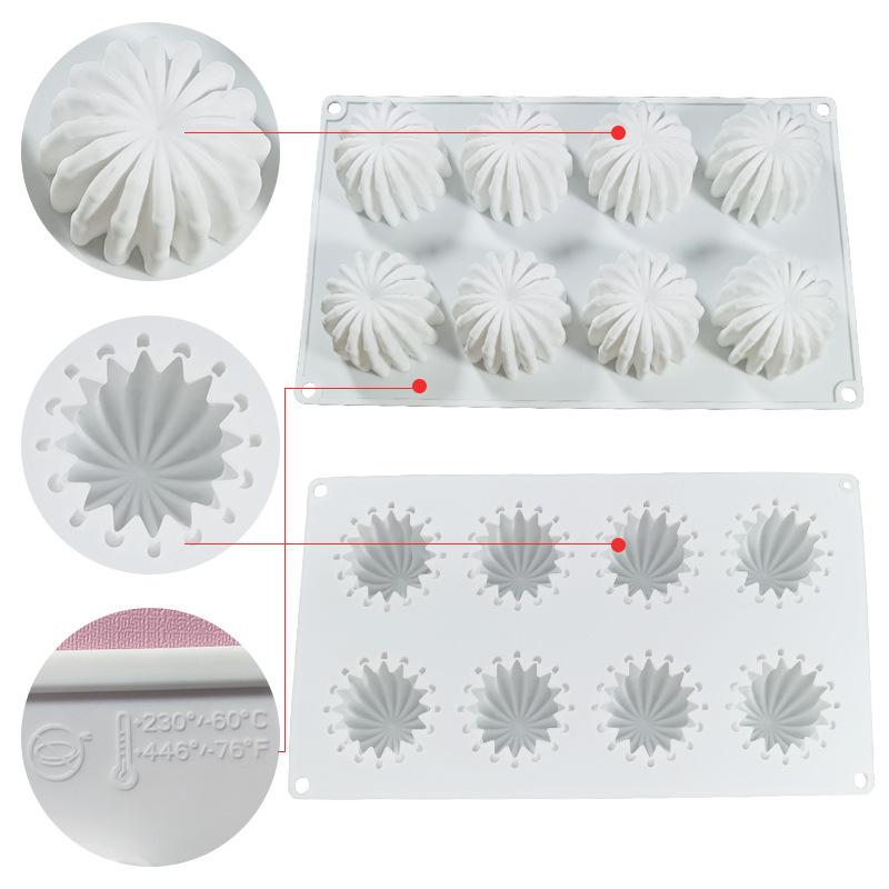 8-piece Cactus Silicone Mold DIY Mousse Cake Chocolate Pudding Mold Moldes De Silicona Para Repostería  Bakery Accessories