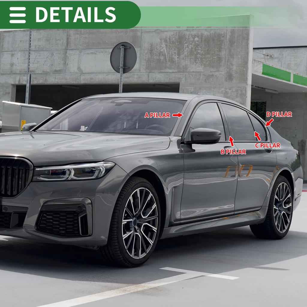 Motoforti Pillar Covers for Dodge Charger 2011-2014, Car Trim Covers, Pillar Stickers, Pillar Garnish, Plastic with Black Carbon Fiber Finish