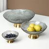 Kreative Glas Obstschale Wohnzimmer Teetisch Heim Snackteller Metall Glas Aufbewahrungsbox Obstkorb Schalen und Tabletts Teller