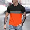Simple Fashion Stripe T Shirts For Men Summer Casual Short Sleeve 3D Printed T-shirt Loose Crew Neck Breathable Pullovers Tops