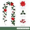 Multicolor Christmas Decorative Garland DIY Accessories Artificial Flower Hanging Wreath Red Berries Photo Props