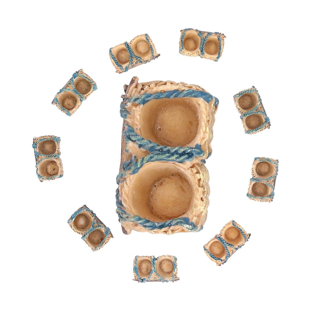 10PCS Miniature Rattan Basket Ornaments Simulation Basket Micro Landscape Bonsai Decoration