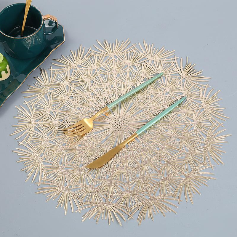 Round Placemats Set of 4,Elegant Tablemats,Dandelion Flower Shape Placemats,Vinyl Place Mats for Kitchen,Dining Table,Decorative