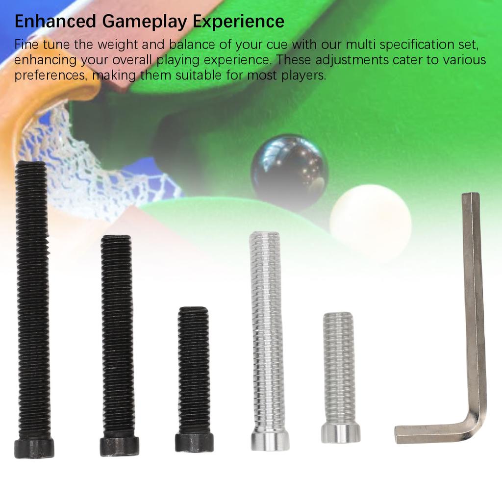 5Pcs Cue Weight Screw Set Fit for FURY Aluminum 0.3oz 0.5oz 1.0oz 1.5oz 2.0oz Pool Cue Weight Bolts