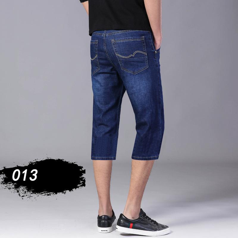 Pantaloncini in denim di seta ghiacciata da uomo, estivi, sottili, larghi, da indossare all'esterno, cinque nei pantaloni, sette pantaloni da marea dritti