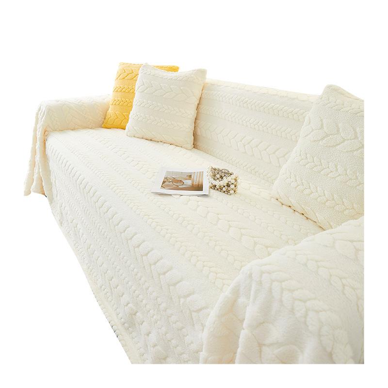 Sofatuch Ins Style Creme Style Winter Bequemer Baumwollsamt Verdickter Sofabezug Vollbezug Stoff Rutschfester Sofabezug