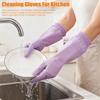 Waterproof Fleece Gloves Durable Dishwashing Gloves Long Cuff Kitchen Gloves  Household