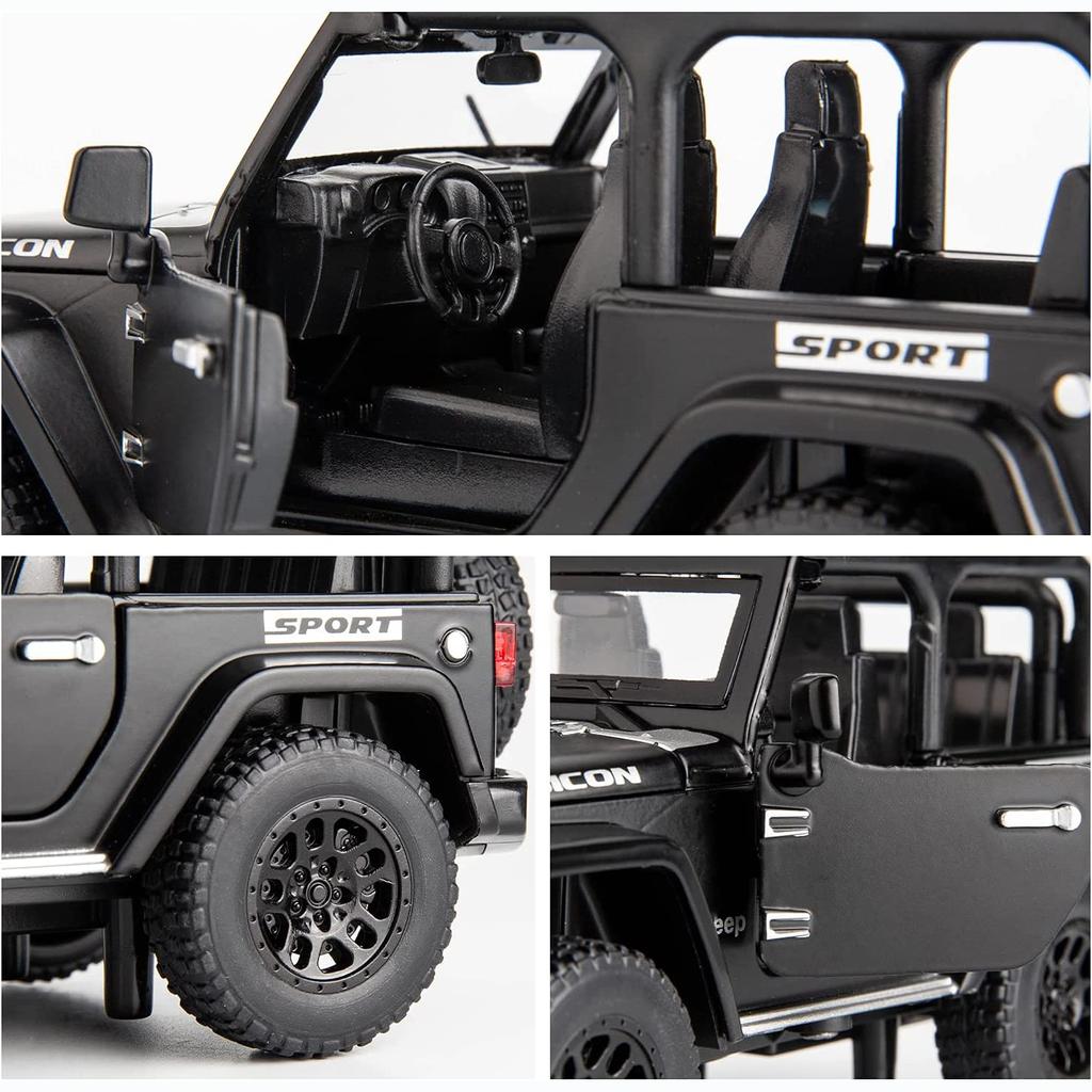 1:Model auta Wrangler v měřítku 32, stahovací autíčko ze zinkové slitiny se zvukem a světlem pro děti, chlapec, dívka