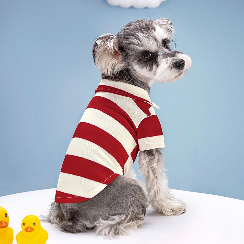 New Striped Pet Collar Shirt: Classic, Lightweight, Dirt-Resistant Summer Wear for Dogs & Cats