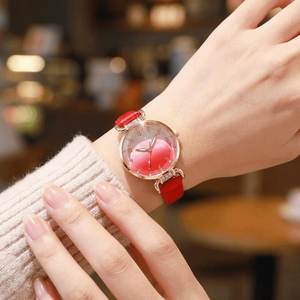 New Round Dial Bracelet Watch Adjustable Elegant Quartz Watch Gradient Color Women Wristwatches Women Fashion