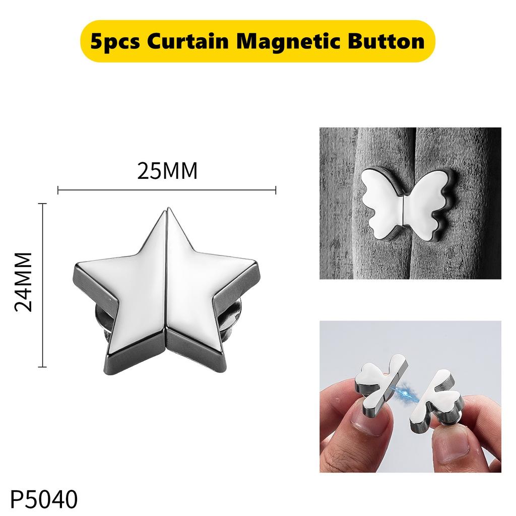 Curtain Magnetic Button Detachable Curtain Fix Fastener Clip Prevent Light Adjustment Window Screen Close Magnet Buckle