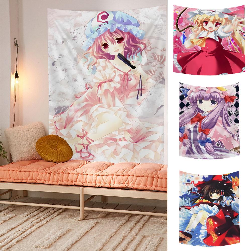 Game Anime The TTouhou Project Tapestry Microfiber Wall Hanging For Bedroom Living Room Decor Outdoor Festival Bar Background
