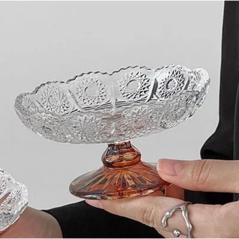 Europeisk Lett Luksus Krystallglass Kakestativ Fruktfat Snacksbrett Dessert Holder for Bryllup Høyfotet Cupcake Utstilling