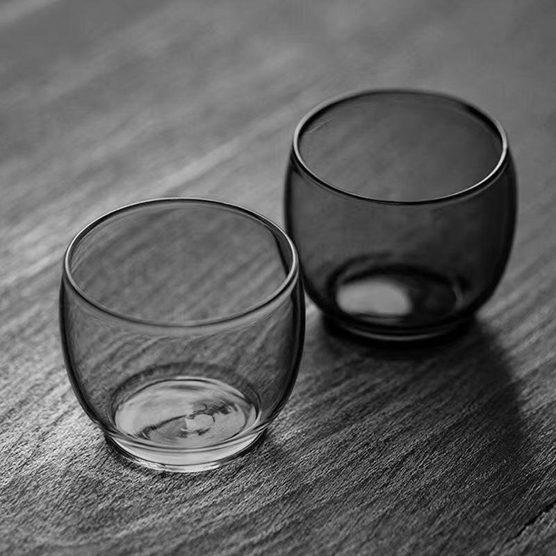 6pcs/Lot 100ml Small Kung Fu Tea Cup Heat Resistant Puer Glass Teacup Tasting Sake Wine Cup Tea Set Accessories Teaware