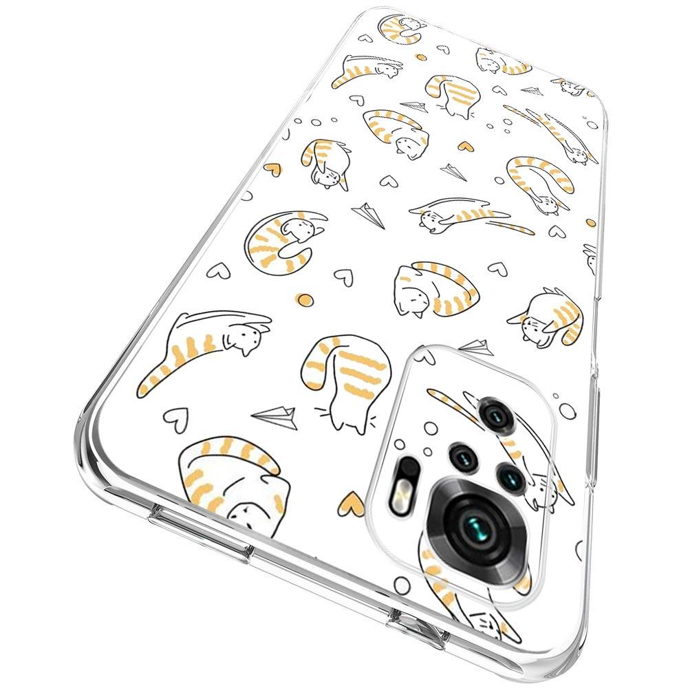 Cat Cute Kitten Cartoon Clear Phone Case For Xiaomi Redmi Note 12 5G 9S 9 8 10 11 Pro+ 9T 8T 10C 9C 9A 7 Pro Soft TPU Back Cover