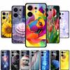 For Vivo V60 5G Glass Case Painted Floral Hard Tempered Glass Back Cover Case For Vivo V60 2025 Phone Cases 6.77" V2511 Shells