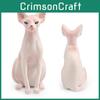 Decorative Static Sphynx Cat Sculpture Canadian Hairless Cat Pvc Toy For Home Decor