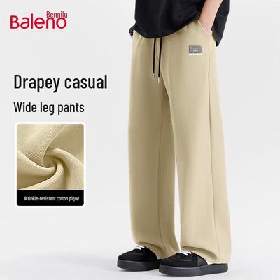 Baleno Men's Oversize Heavyweight Straight-Leg Casual Pants