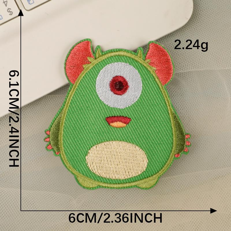 Adesivos de Patch Bordado Auto-Adesivo de Monstro de Desenho Animado para Acessórios de Vestuário DIY