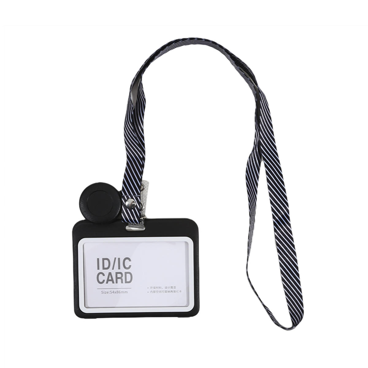 

Lanyards Credential Holder Transparent Retractable Badge Reel with Lanyard Nurse Accessories for Work Removable ID Card Holder Horizontal чёрный