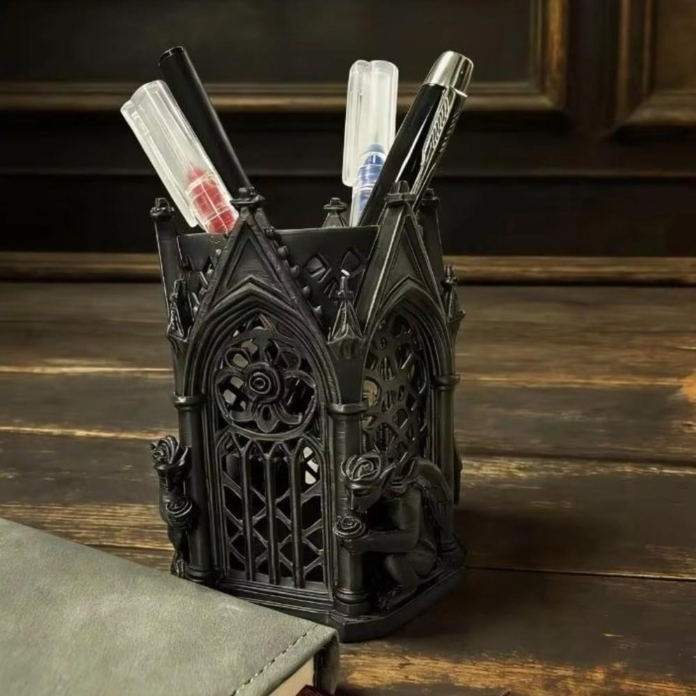 Creative Gothic Pen Holder Vintage Storage Decor Aesthetic Decor Desk Organizer Living Room