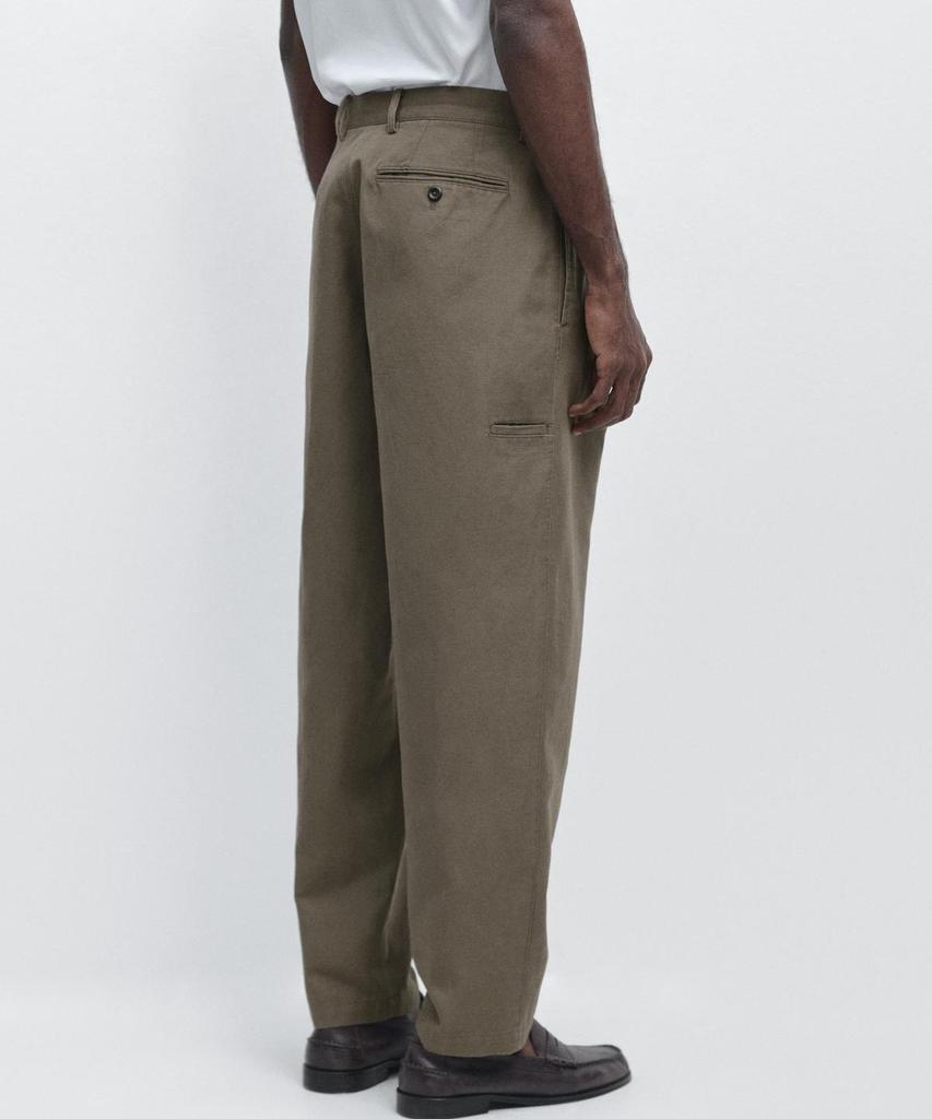 Masimodutti Cotton Linen Tapered Fit Pants