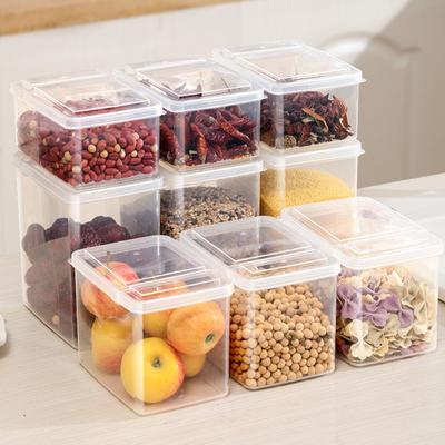 1Pc Kitchen Transparent Spice Storage Box with Flip Lid Sealed Box Pepper Organizer Case Household Dispenser Storage Container