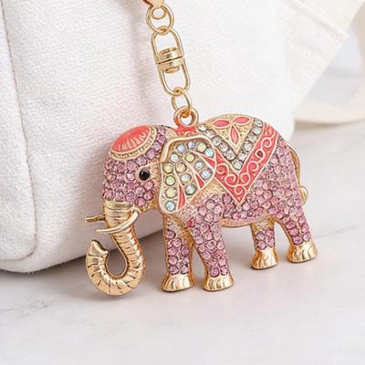 New Year Good Luck Charm Sparkling Rhinestones Elephant Key Chain Bag Charm Valentine's Day And Christmas Decoration Key Chain