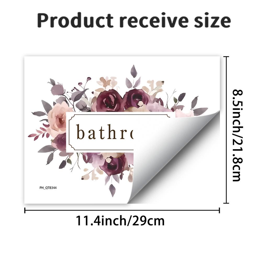 Creative Floral English Slogans Bathroom Home Decor Self-Adhesive Stickers