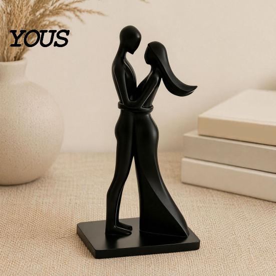 Durable Couple Statue Figurine, 3D Printed Hugging Statue, Modern Romantic Desktop Sculpture for Living Room, Bedroom, Office, Shelf, Table