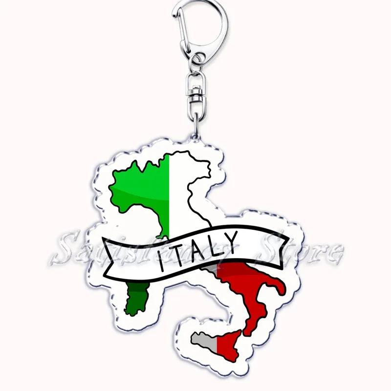 France Scotland Country Maps with Name Acrylic Keychains Keyring for Accessories Bag Pendant Key Chain Ring Jewelry Friend Gifts