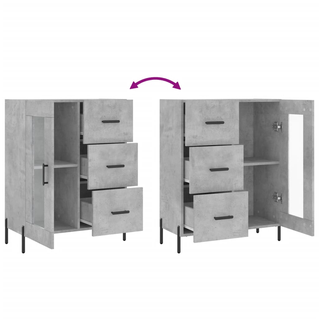 Sideboard Concrete Grey 69.5 x 34 x 90 cm Engineered Wood