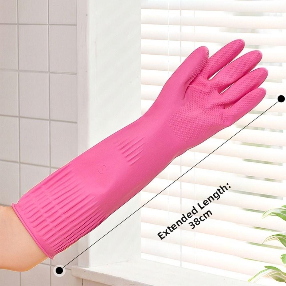 Pink Dishwashing Gloves Thickened Kitchen Gloves New Cleaning Gloves Cleaning Supplies