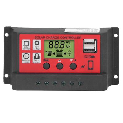 Solar Laderegler Einstellbar Solarpanel Batterie Intelligenter Regler mit LCD-Anzeige 12V