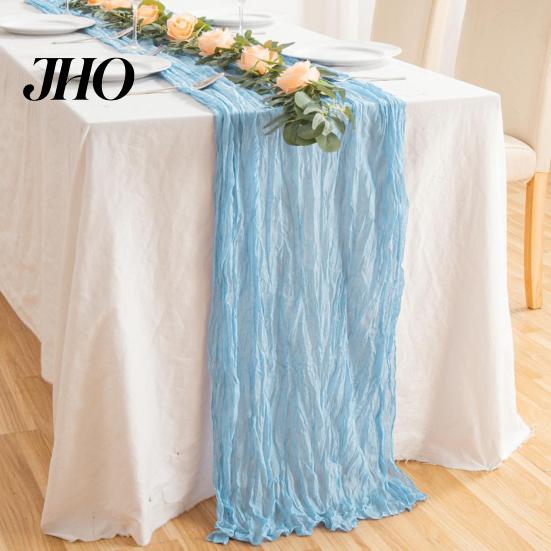 Tablecloth Decor Table Runner Rustic Soft Washable Party Decoration Non-Fading Hand-dyed Wedding Cloth