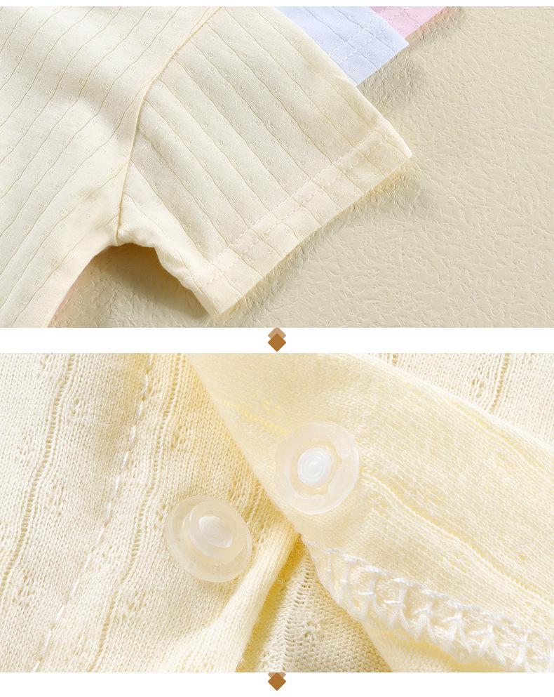 Newborn Cotton Short Sleeve Summer Romper: Open-Front Bodysuit for Boys & Girls
