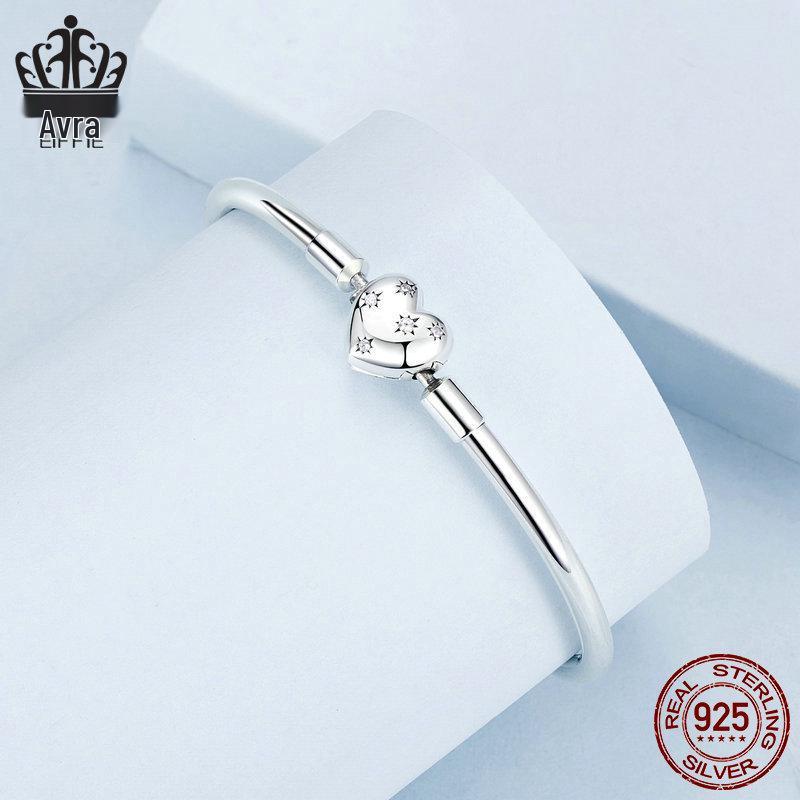 S925 Sterlingsilber Oxidiert Zirkon Stern Liebe Armband für Damen