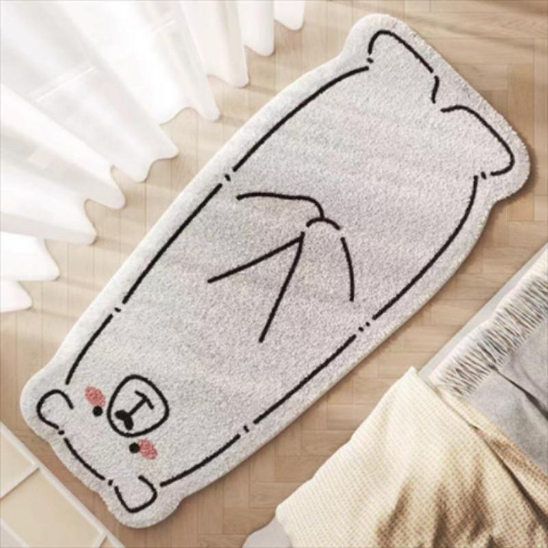 Cute Ins Style Cat Special Shaped Plush Bedroom Carpet Living Room Sofa Blanket Children's Blanket Room Non Slip Bedside Blanket