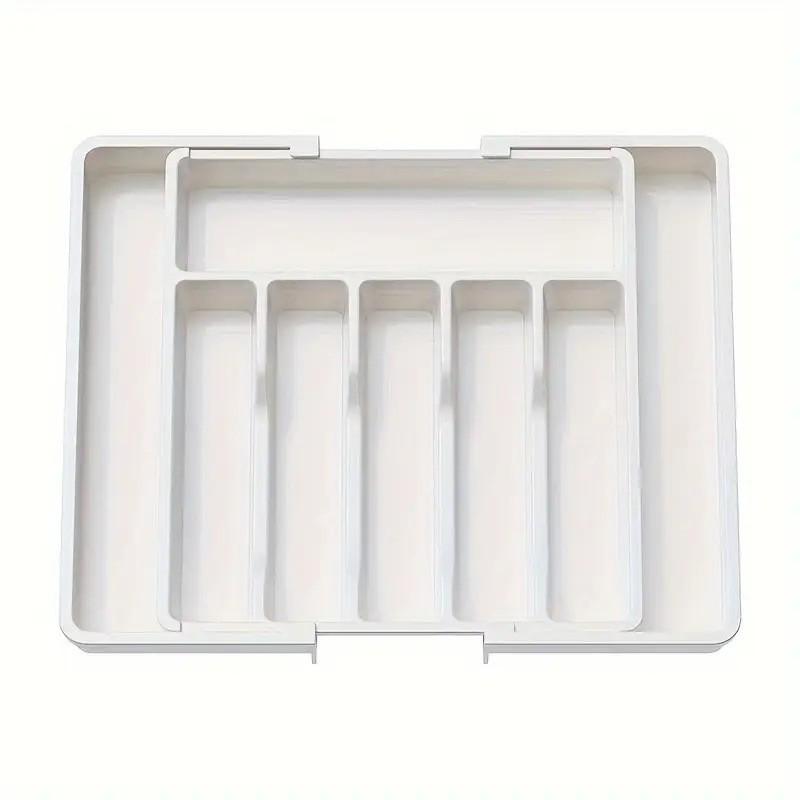 Expandable Kitchen Utensil Organizer Tray, Multi-Compartment for Knives, Forks, Spoons, Large Capacity Drawer Divider Box