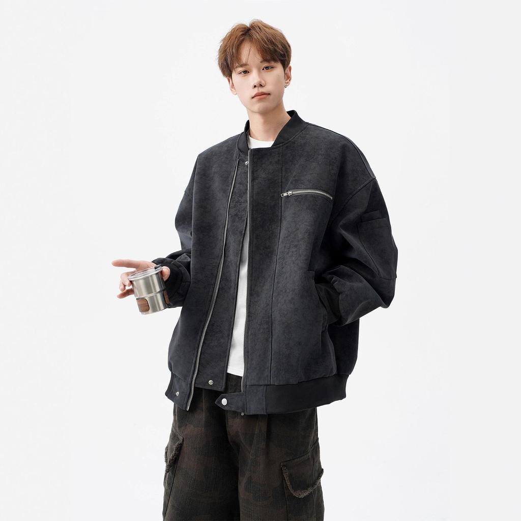 Baseball Uniform Mens Autumn Leather Jacket Design Short Work Jacket