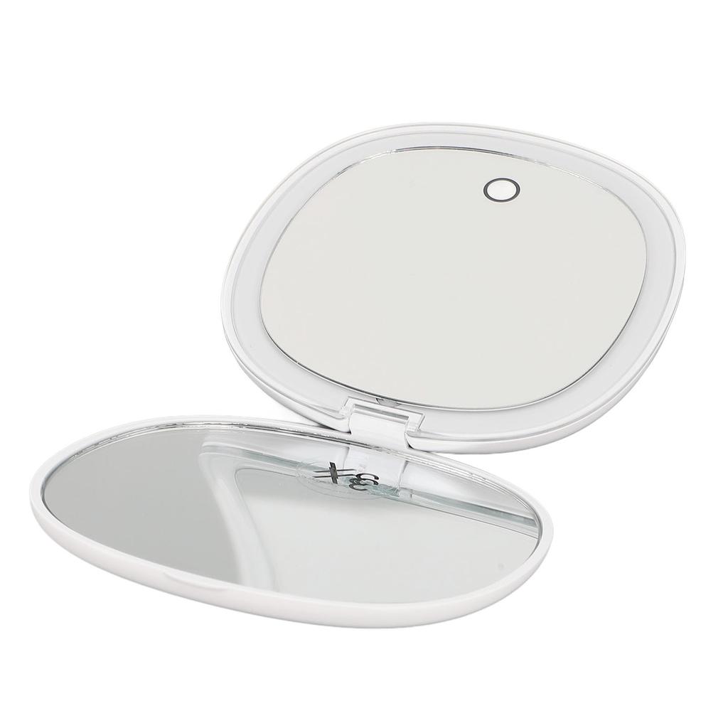 Rechargeable Travel Makeup Mirror Light Small Compact Rechargeable Color Temperatur Dimmable LED Mini Mirror for Purse