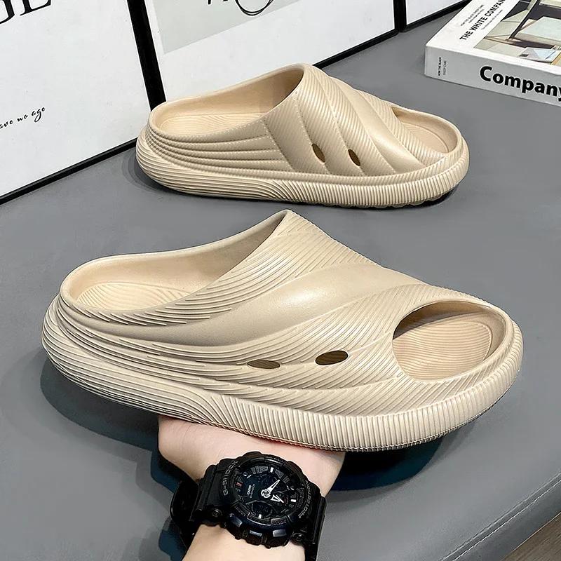 Klapki Męskie 2024 Męskie Sandały ze Skóry Naturalnej Męskie Letnie Kapcie Do Chodzenia po Domu Klapki Męskie Luksus 2024