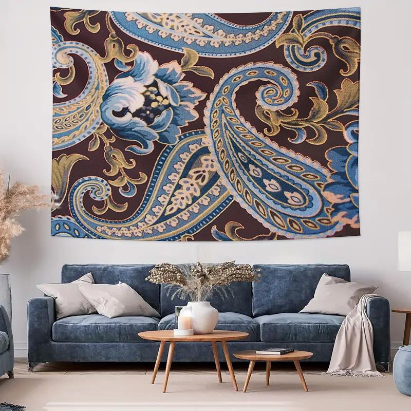Bohemian Tapestry Wall Hanging Aesthetic Room Decor Vintage Floral Backdrop Large Wall Art Home Textile Dorm Decor Festival Back