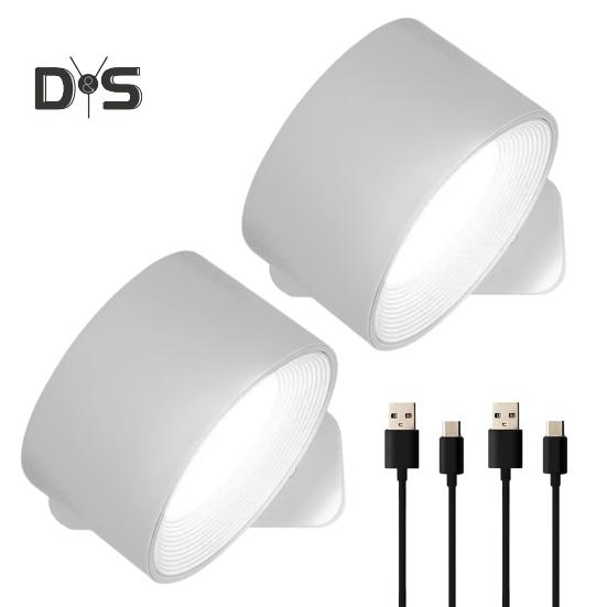 Trådløs vegglampe med fjernkontroll Dimmbar Enkel installasjon USB-oppladbar Veggmonterte lysarmaturer LED-vegglampe