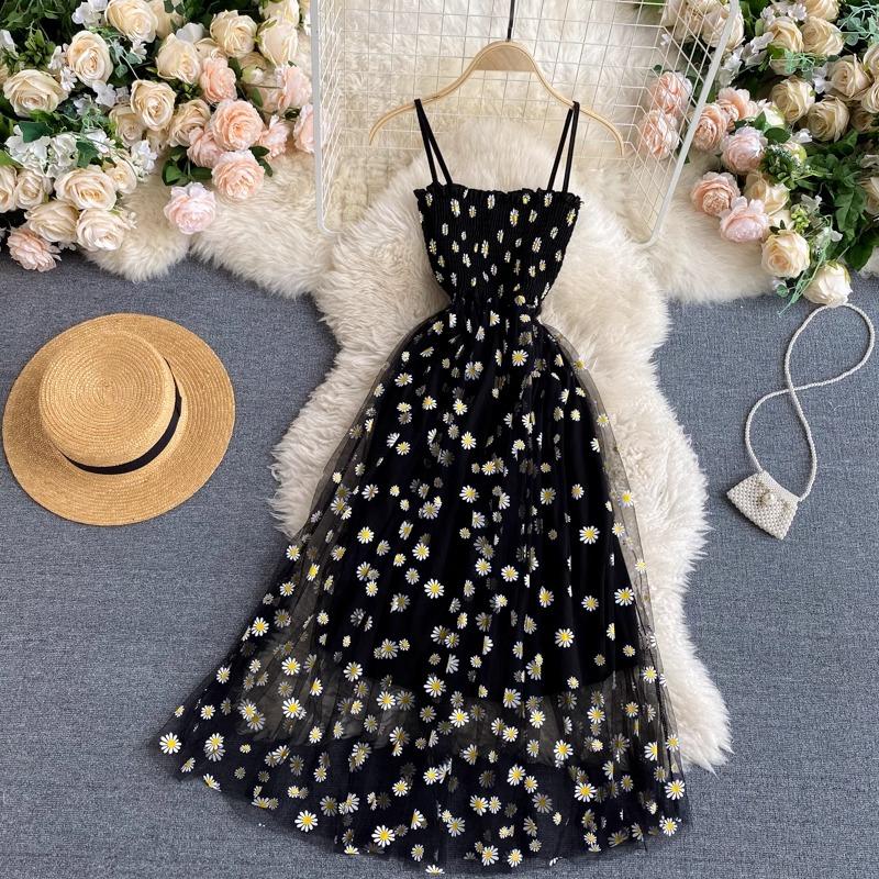 Elegant Fairy Off Shoulder Evening Party Women Sweet Flower Pachtwork Vacation Dresses Fashion Chic Mesh Slim High Street Clothing