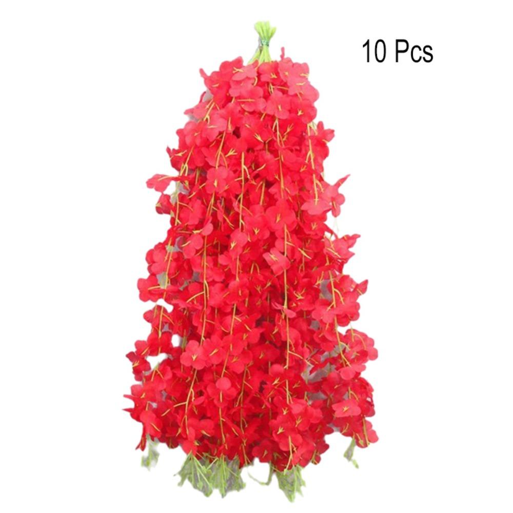 10PCS Bright Color Artificial Wisteria Hanging Flower Wisteria Flower Strips  Ceiling