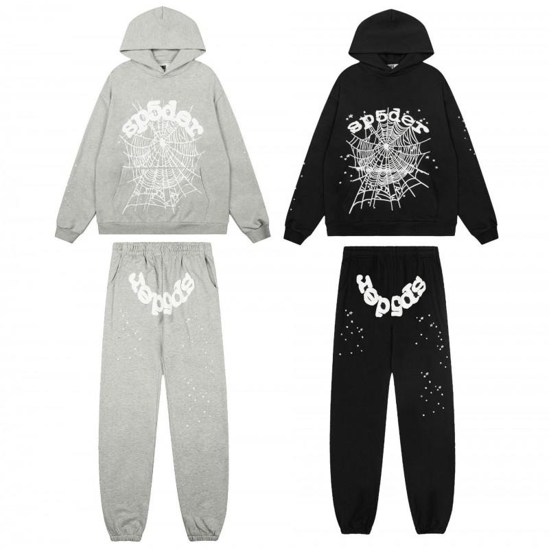 Mens Spider Web Graphic Hoodie High Street Loose Fit Long Sleeve Pullover Teens