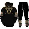 Afrikanischer Dashiki-Hoodie/Anzug für Herren, lässig, 3D-gedruckt, Ethno-Stil, Sweatshirt, Hose, Set für Herren/Damen, Folk-Custom Streetwear-Trainingsanzug