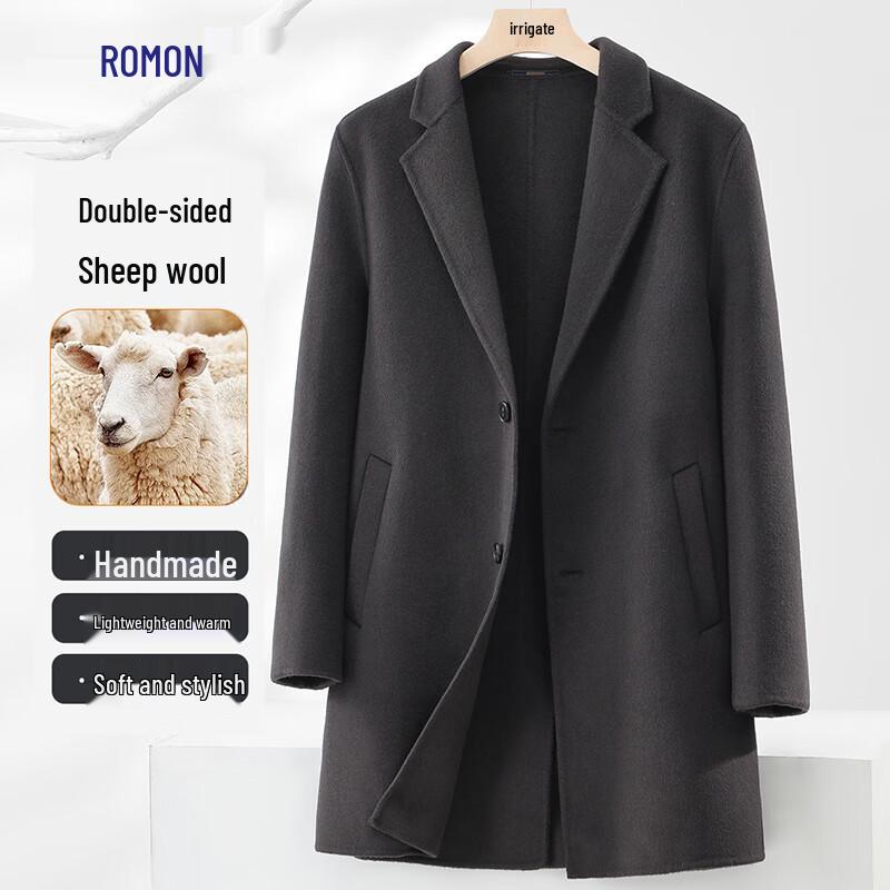 

Luomeng Мужское Полупальто в Стиле Бизнес-кэжуал из Шерстяной Смеси XL