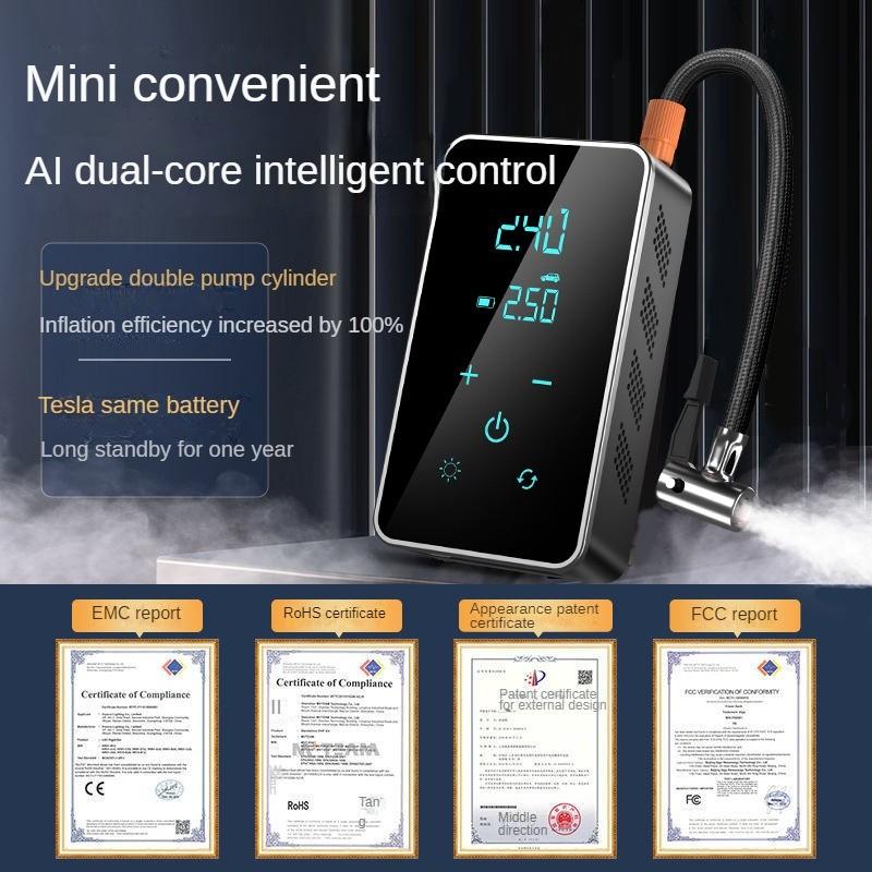 Auto Mini Mounted Wireless Inflation Pump Portable Air Pump Car Motorcycle Bicycle Tire Universal Electric Inflator